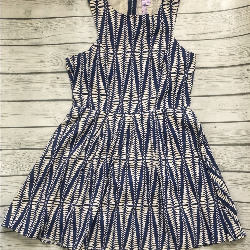 Francesca’s blue pattern dress- worn once after I bought it. No longer fits me